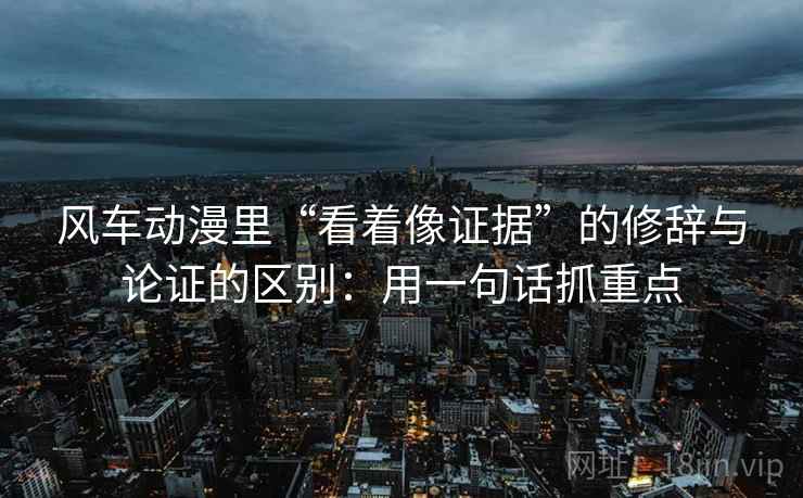 风车动漫里“看着像证据”的修辞与论证的区别：用一句话抓重点