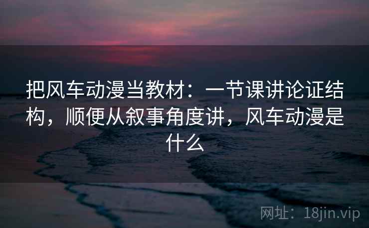 把风车动漫当教材：一节课讲论证结构，顺便从叙事角度讲，风车动漫是什么