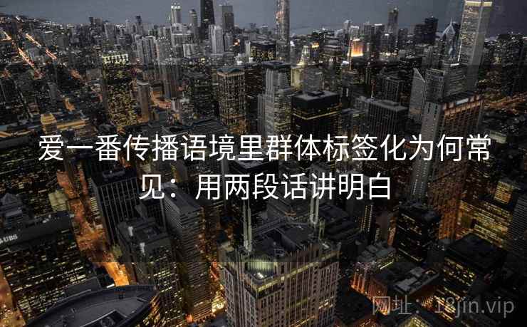 爱一番传播语境里群体标签化为何常见：用两段话讲明白